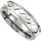 7mm Titanium and Sterling Silver Braided Comfort Fit Band Size 8 to 13