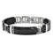 Men's Wellington Collection Black Titanium, Argentium Silver Bracelet, 8" (12MM)