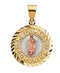 14k Yellow Gold Tri-Color Mi Primera Communion (First Holy Communion) Medal (16.75 MM)