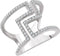 Diamond Negative Space Ring, 14k White Gold, (1/2 Ctw, Color H+, Clarity I1), Size 7