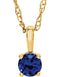 Children's Chatham Created Blue Sapphire 'September' Birthstone 14k Yellow Gold Pendant Necklace, 14"