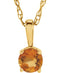 Children's Citrine Birthstone 14k Yellow Gold Pendant Necklace, 14"