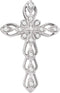 Diamond Milgrain Cross Rhodium-Plated 14k White Gold Pendant (.07 Ctw, H+ Color, I1 Clarity)