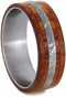 Gibeon Meteorite, Cedar Wood, Tulip Wood 8mm Comfort-Fit Brushed Titanium Wedding Band, Size 13