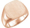 Men's Closed Back Signet Ring, 10k Rose Gold (20mm) Size 8.75