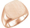 Men's Closed Back Signet Ring, 10k Rose Gold (18mm) Size 8.75