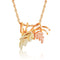 Graduated Leaf Pendant Necklace, 10k Yellow Gold, 12k Rose Gold Black Hills Gold Motif, 18"