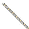 Men's Brushed Grey Titanium 11mm Yellow IP-Plated Link Bracelet, 8.5"