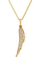 Diamond Angel Wing Necklace in 14k Yellow Gold, 16-18" (1/5 Ctw, Color G-H, Clarity I1)