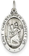 Sterling Silver St. Christopher Soccer Medal Pendant(30X17MM)