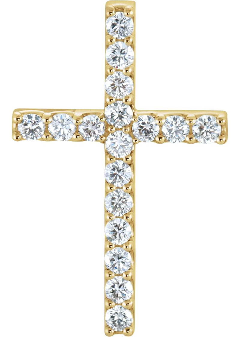Diamond Petite Cross 14k Yellow Gold Pendant (.625 Ctw, G-H Color, I1 Clarity)