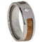 Cubic Zirconia, Hawaiian Koa Wood 8mm Comfort Fit Titanium Band, Size 12