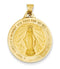 14k Yellow Gold Miraculous Medal Pendant (28X25MM)