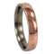 Copper and Silver Mokume Gane 6mm Comfort Fit Titanium Band, Size 10