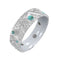 5-Stone Moissanite, Turquoise, Gibeon Meteorite 6mm Comfort-Fit Matte Titanium Wedding Band