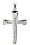 Men's 'Three Nails of Promise' Cross Rhodium-Plate Sterling Silver and 14k Yellow Gold Plate Necklace, 24"