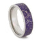 The Men's Jewelry Store (Unisex Jewelry) Purple Stardust with Meteorite and 14k Yellow Gold 7mm Comfort-Fit Titanium Ring