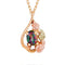 Oval Mystic Fire Topaz Pendant Necklace, 10k Yellow Gold, 12k Green and Rose Gold Black Hills Gold Motif, 18"