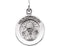 Sterling Silver Round Holy Communion Medal with Chain Necklace, 18" (18x18 MM)