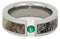 Tension Set Emerald and Deer Antler 6mm Comfort-Fit Titanium Wedding Band, Size 12.25