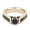 Princess Cut Black Diamond with Camo 4.5mm Comfort-Fit Sterling Silver Band