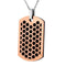 Men's Rose and Black Ion Plated, Two-Piece Honeycomb Dog Tag Pendant Necklace, Stainless Steel, 24"