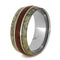 Deer Antler, Petrified Wood 10mm Comfort-Fit Titanium Ring