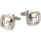 Diamond Alligator Skin Pattern Cuff Links, Sterling Silver, 14k Yellow Gold (.50 Ctw, GH Color, Clarity I1 )