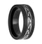 Men's Titanium, Black Carbon Fiber Tribal Design 8mm Comfort-Fit Band, Size 10