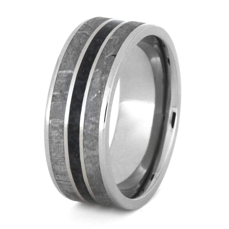 Onyx, Gibeon Meteorite 8mm Comfort-Fit Titanium Wedding Band