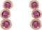 Pink Tourmaline Three-Stone Ear Climbers, 14k Rose Gold