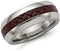 Edward Mirell Stainless Steel Red Carbon Fiber 8mm Comfort-Fit Band, Size 13