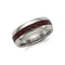 Edward Mirell Stainless Steel Red Carbon Fiber 8mm Comfort-Fit Band