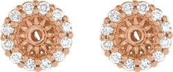 Diamond Cluster Earring Jackets,14k Rose Gold (3.6MM) (0.125 Ctw, G-H Color, I2 Clarity)