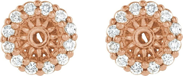 Diamond Cluster Earring Jackets,14k Rose Gold (3.6MM) (0.125 Ctw, G-H Color, I2 Clarity)