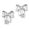 Diamond Bow Earrings, Rhodium Plated Sterling Silver