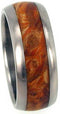 The Men's Jewelry Store (Unisex Jewelry) Gold Box Elder Burl Inlay 10mm Comfort-Fit Titanium Wedding Band