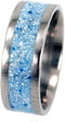 Blue Stone Inlay 8mm Comfort Fit Titanium Wedding Band, Size 5.25