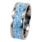 Blue Stone Inlay 8mm Comfort Fit Titanium Wedding Band, Size 10