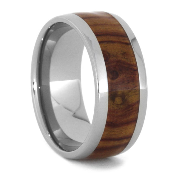 Tulip Wood 10mm Comfort-Fit Titanium Wedding Band