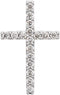 17-Stone Diamond Petite Cross Pendant in 14k White Gold (1/4 Ctw, GH Color, I1 Clarity)