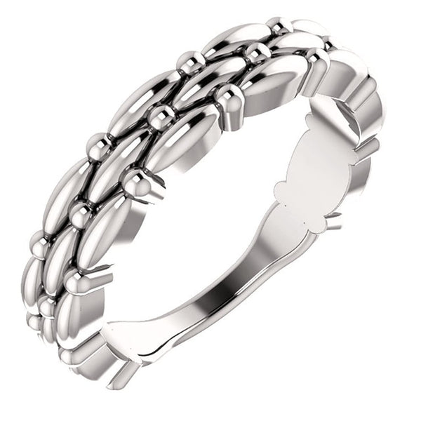 Multi-Row Stackable Ring, Rhodium-Plated 14k White Gold