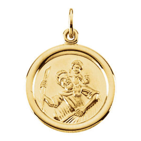 14k Yellow Gold St. Christopher Medal (16 MM)