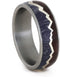 Redwood Mountain Design with Blue, Bronze, Silver Mokume, Sterling Silver 7mm Comfort-Fit Matte Titanium Band, Size 10.75