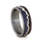 Redwood Mountain Design with Blue, Bronze, Silver Mokume, Sterling Silver 7mm Comfort-Fit Matte Titanium Band