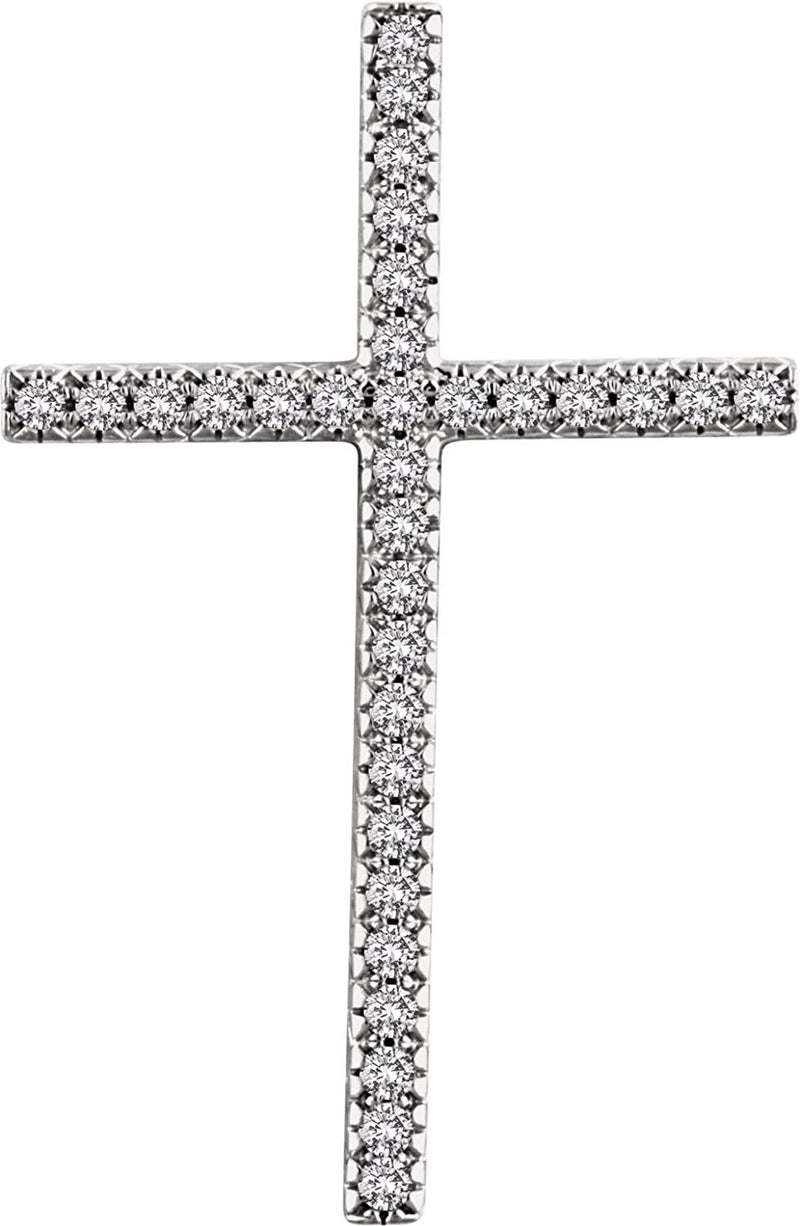 Diamond Latin Cross Pendant, 14k White Gold (.75 Ctw, H+ Color, I1 Clarity)