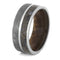 Gibeon Meteorite, Dinosaur Bone, Whiskey Barrel Oak Wood 9mm Comfort-Fit Titanium Band