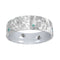 5-Stone Moissanite, Turquoise, Gibeon Meteorite 6mm Comfort-Fit Matte Titanium Wedding Band