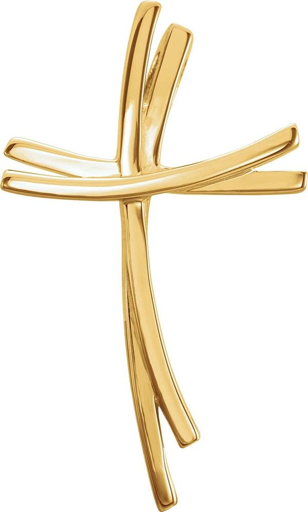 Modern Cross 18K Yellow Gold Pendant (29.00X16.50 MM)