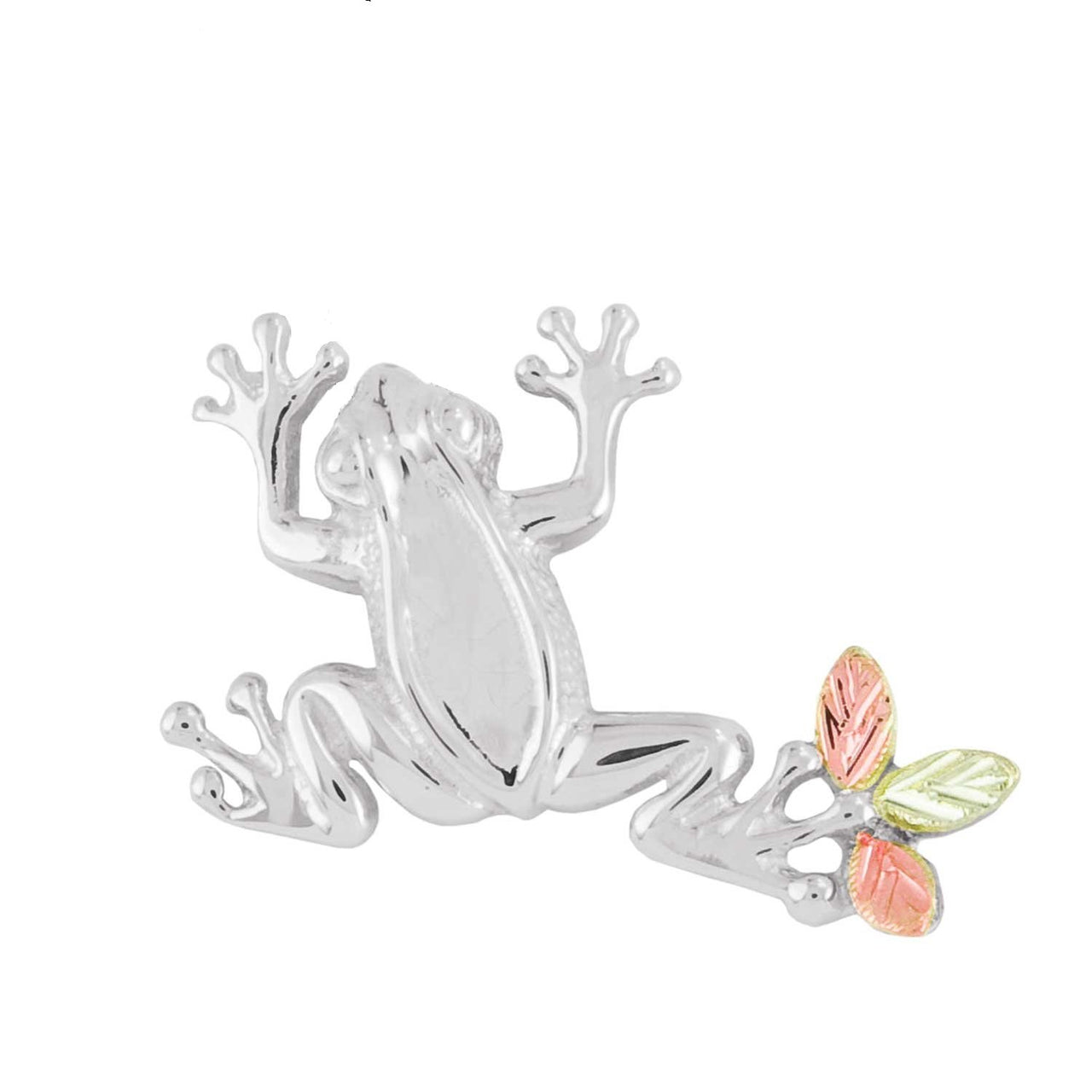 Frog Slider Pendant, Sterling Silver, 12k Green and Rose Gold Black Hills Gold Motif